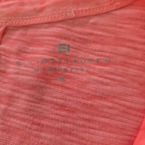 Elliott Lauren All Cotton Tee Size M Tangerine Orange Short Sleeve Crew Neck - Picture 3 of 6